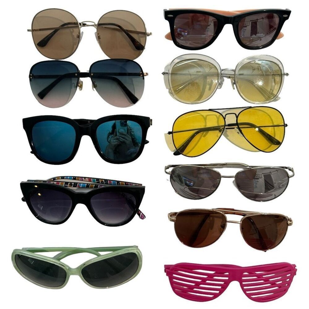 11 Pairs of Sunglasses Multi Colors Bundle Set of Sunglasses